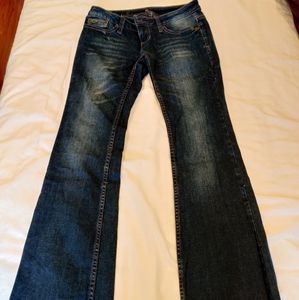 Low rise dark wash jeans